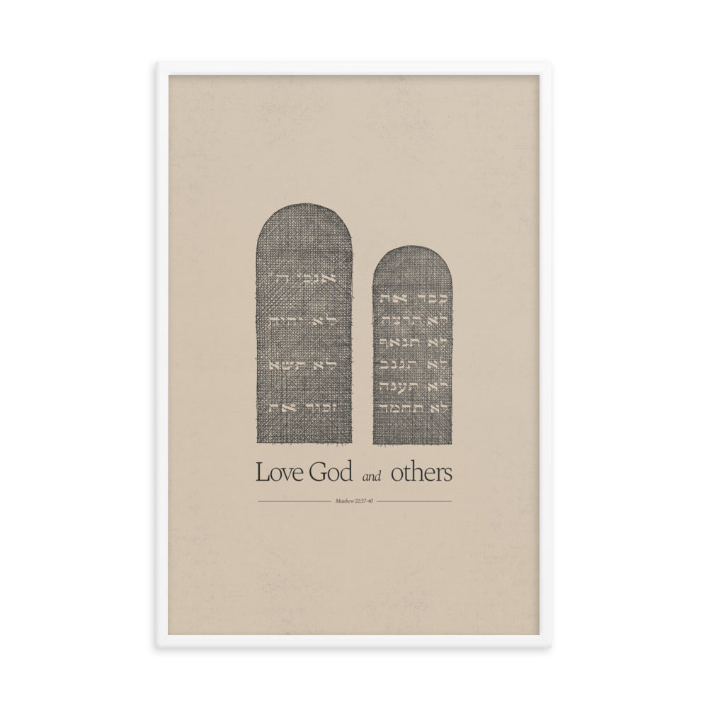 Ten Commandments Stone Tablets - Framed