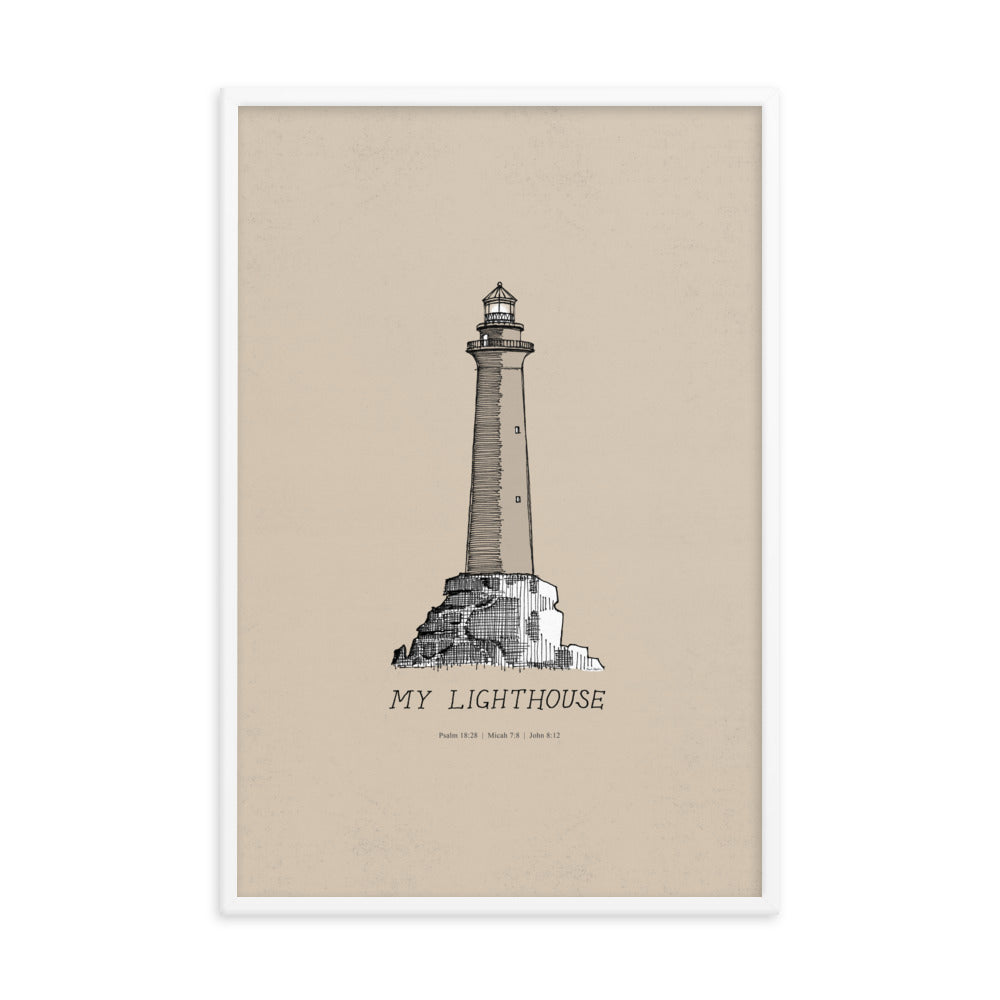 I AM the Light of the World My Lighthouse - Framed