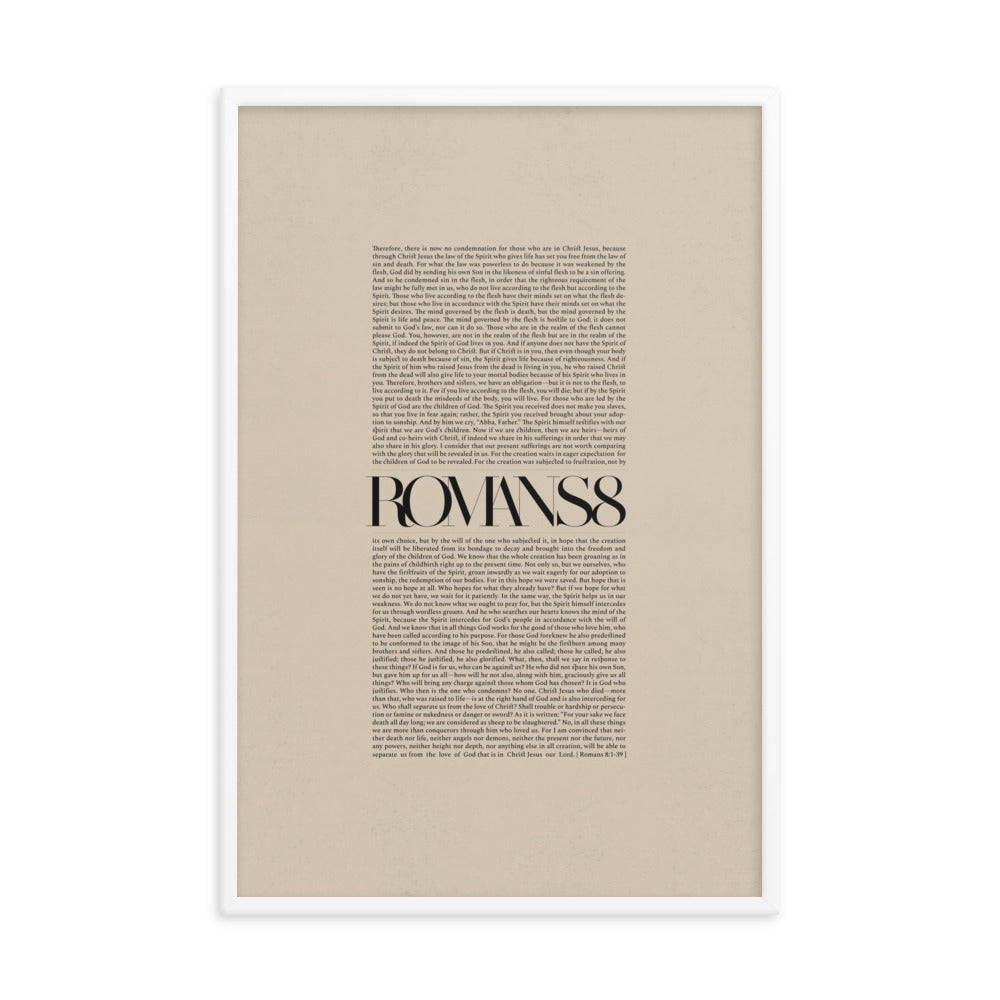 Romans 8 Full Chapter Minimalist Design - Framed