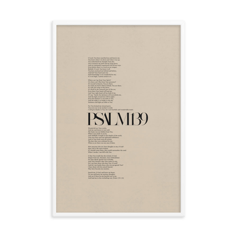 Psalm 139 Full Chapter Minimalist Design - Framed