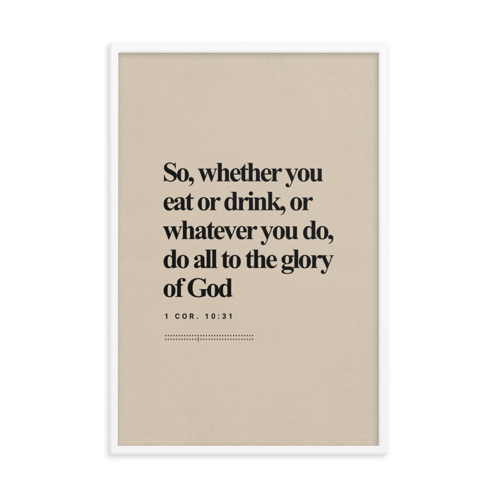 1 Corinthians 10:31 Verse Minimalist Design - Framed