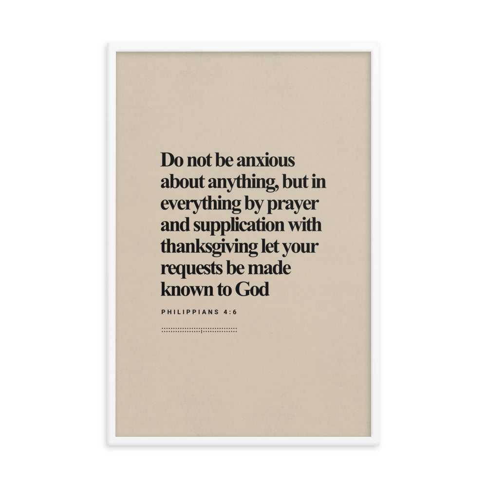 Philippians 4:6 Verse Minimalist Design - Framed