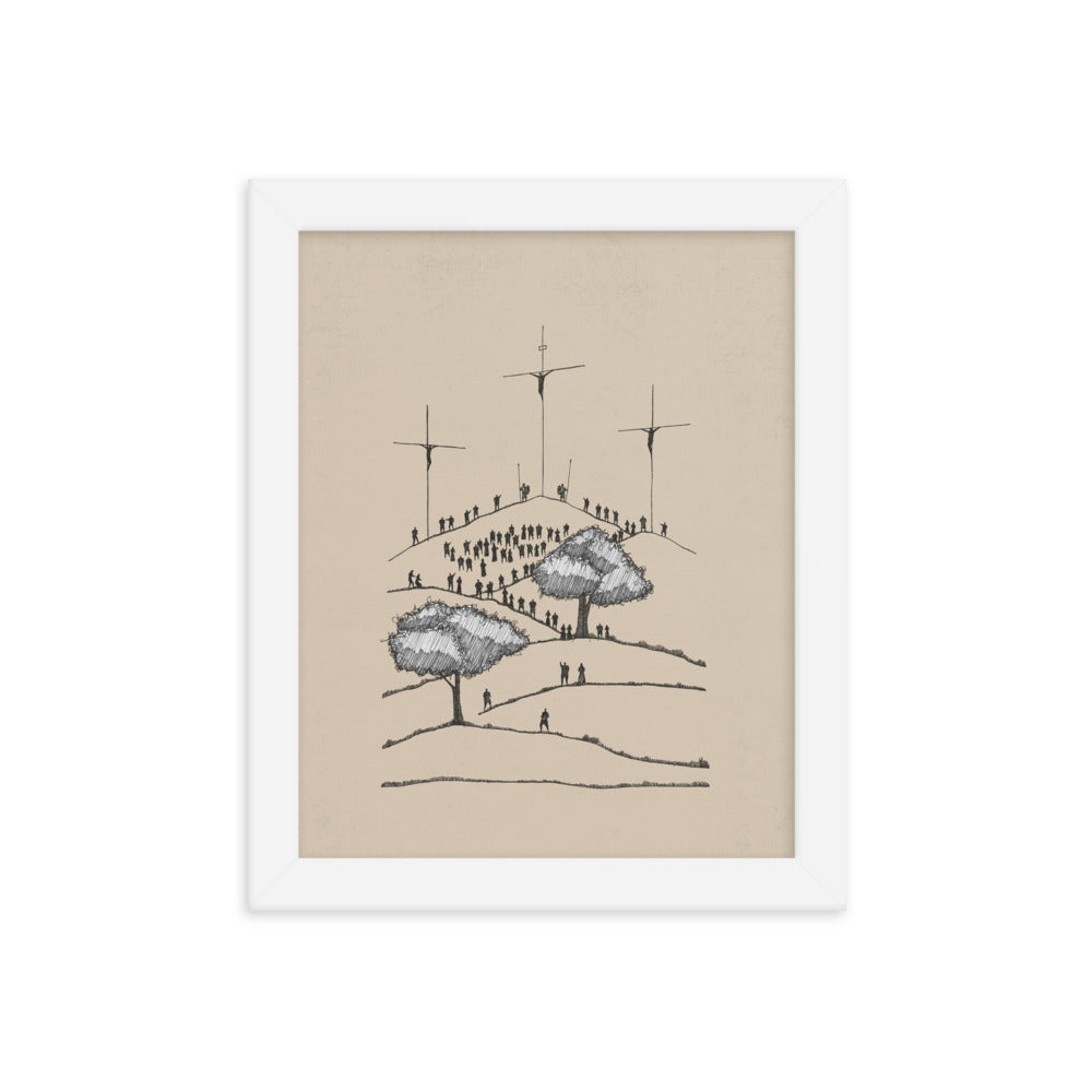 Crucifixion of Christ Old Rugged Cross - Framed