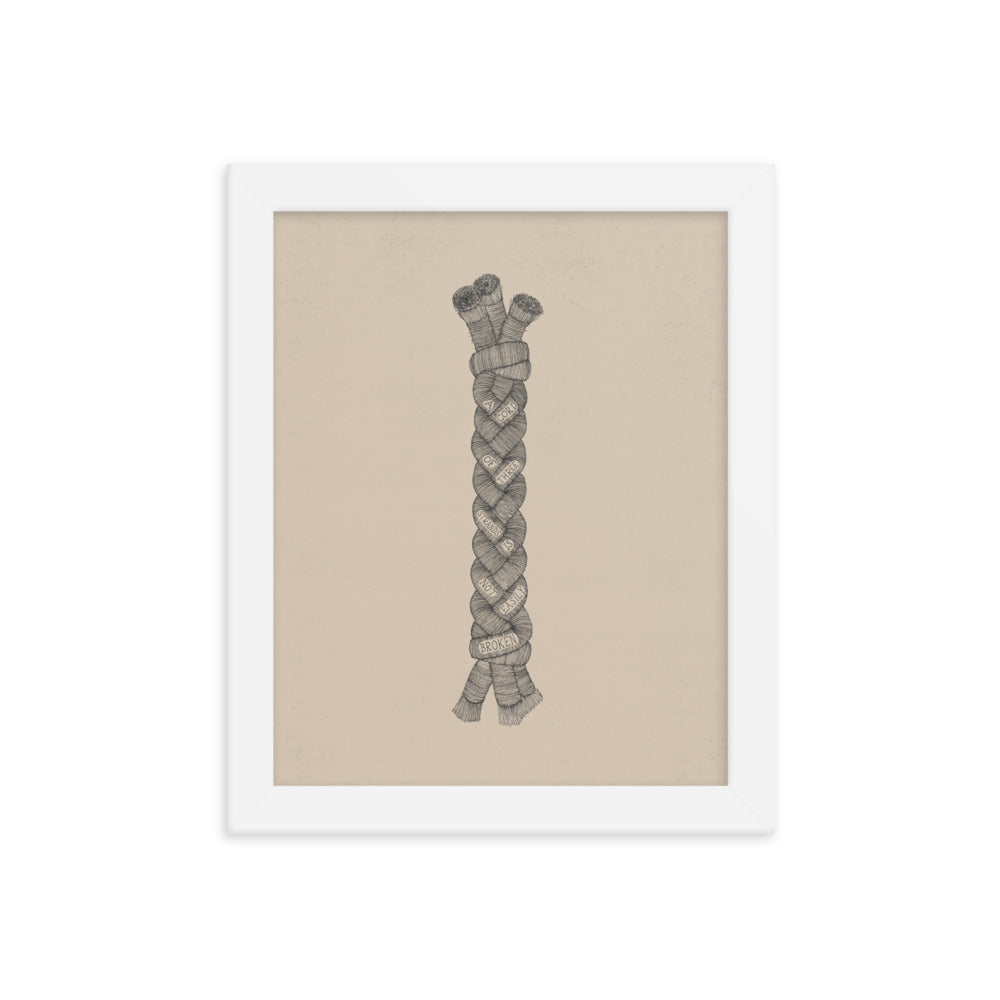 A Cord of Three Strands - with Words - Framed