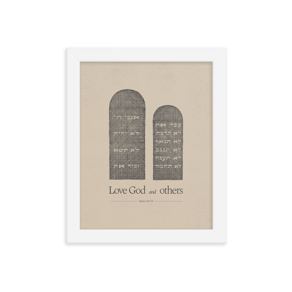 Ten Commandments Stone Tablets - Framed