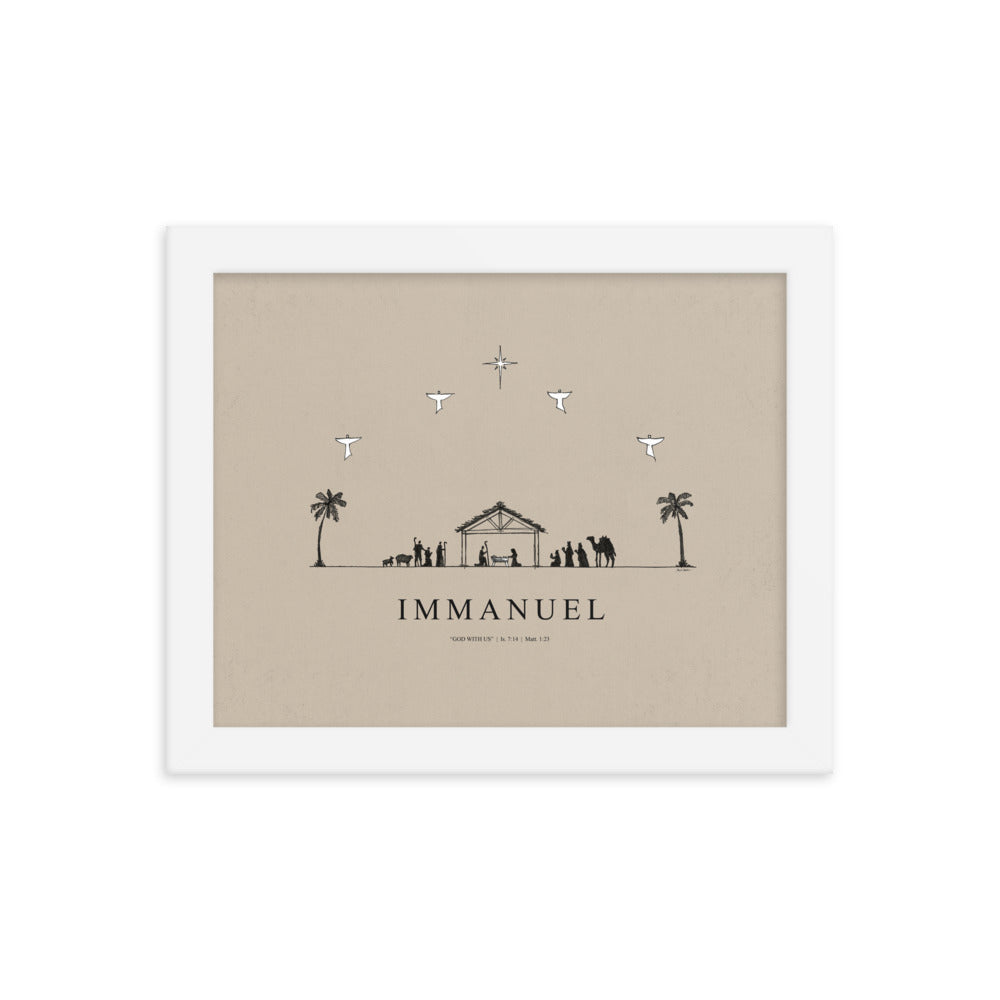 Nativity Christmas Immanuel God with Us - Framed