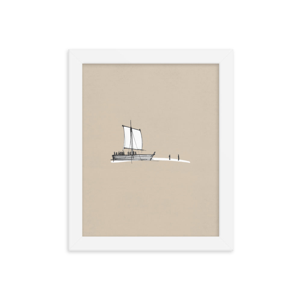 Walk on Water Minimalist Sketch - Framed