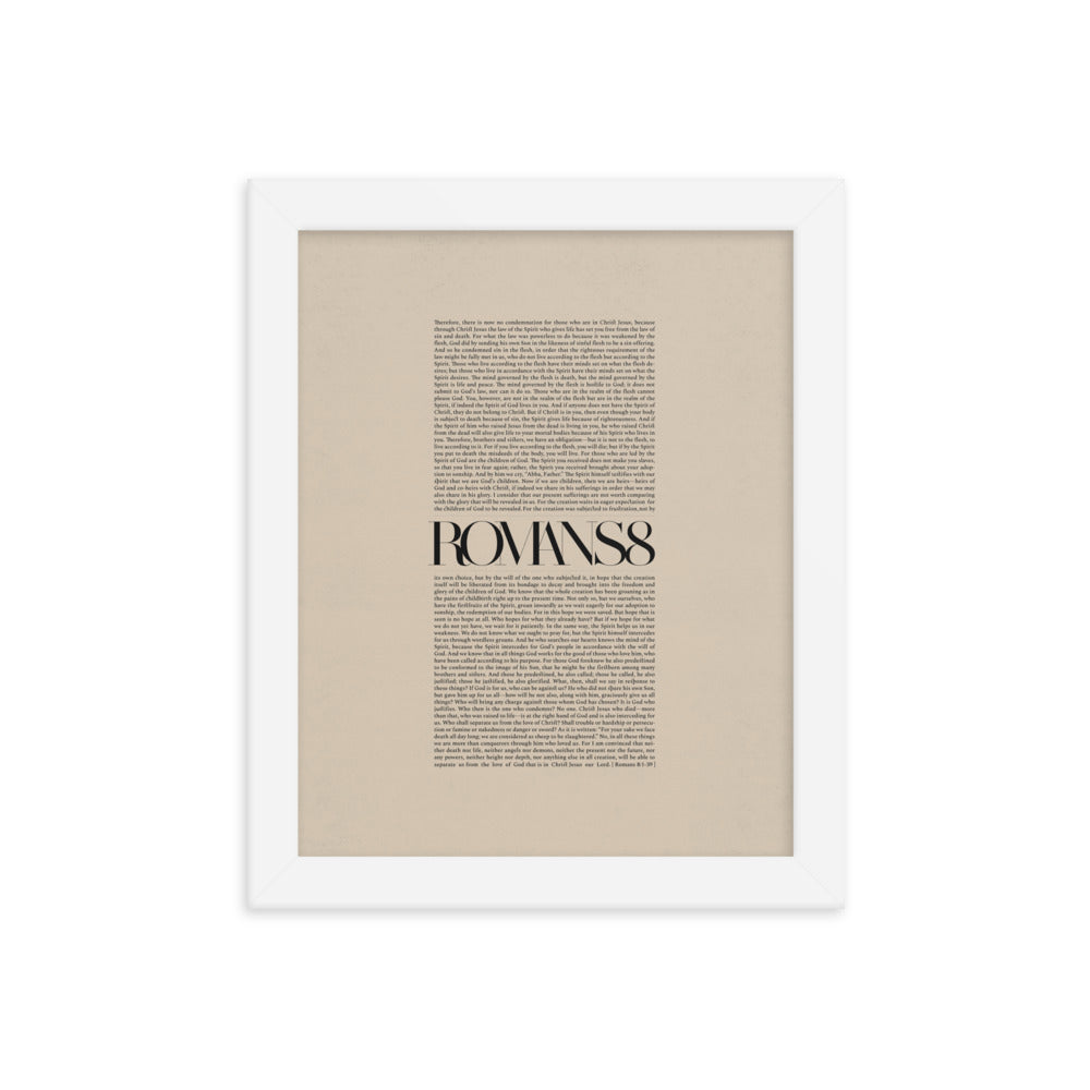 Romans 8 Full Chapter Minimalist Design - Framed