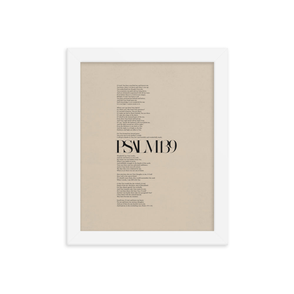 Psalm 139 Full Chapter Minimalist Design - Framed