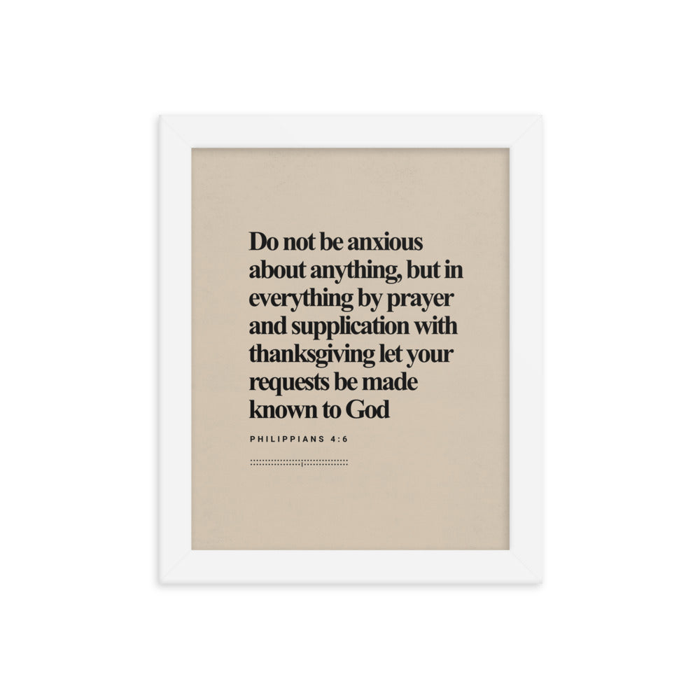 Philippians 4:6 Verse Minimalist Design - Framed