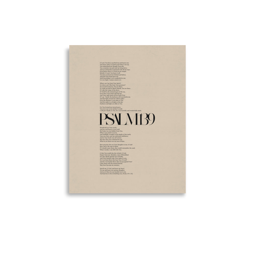 Psalm 139 Full Chapter Minimalist Design - Poster