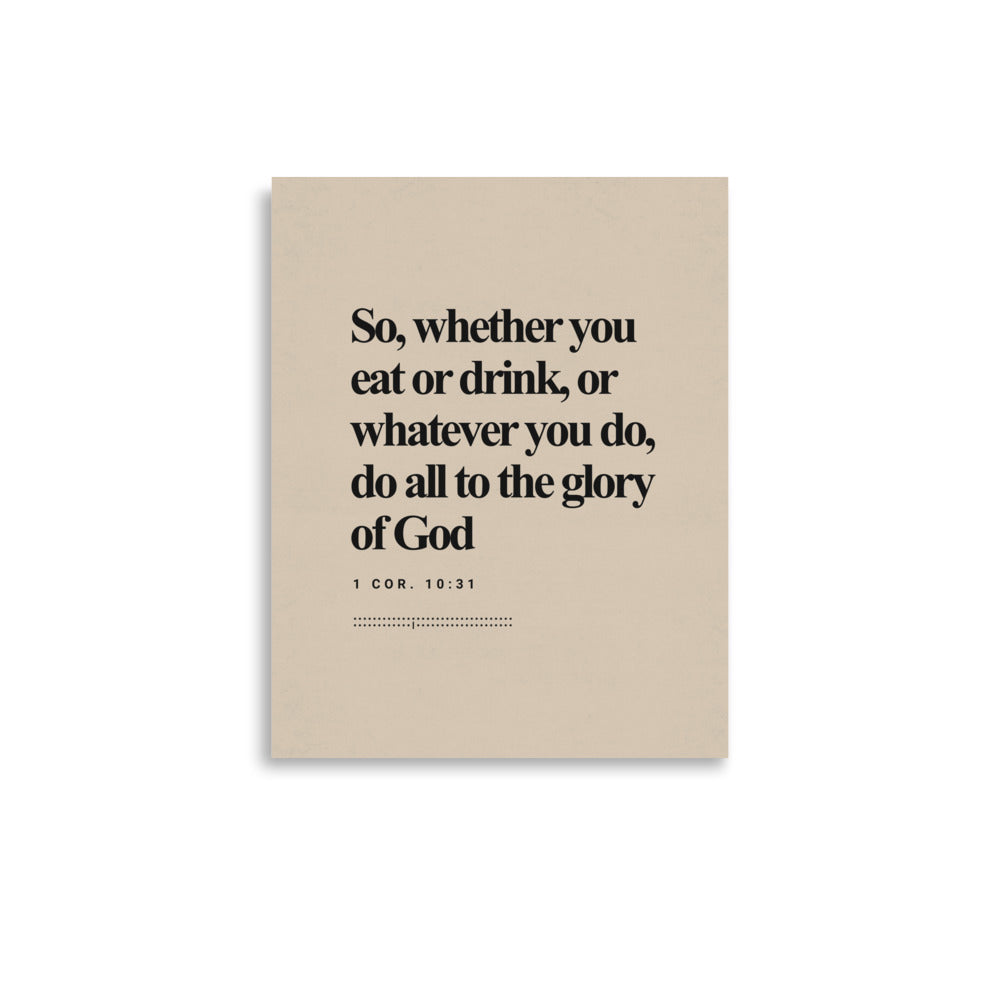 1 Corinthians 10:31 Verse Minimalist Design - Poster