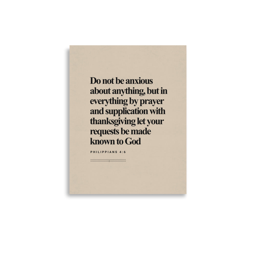 Philippians 4:6 Verse Minimalist Design - Poster