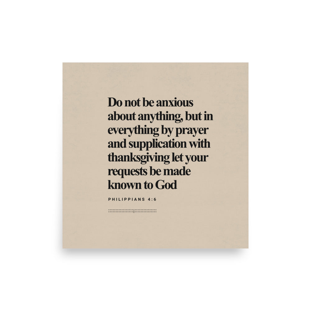 Philippians 4:6 Verse Minimalist Design - Poster