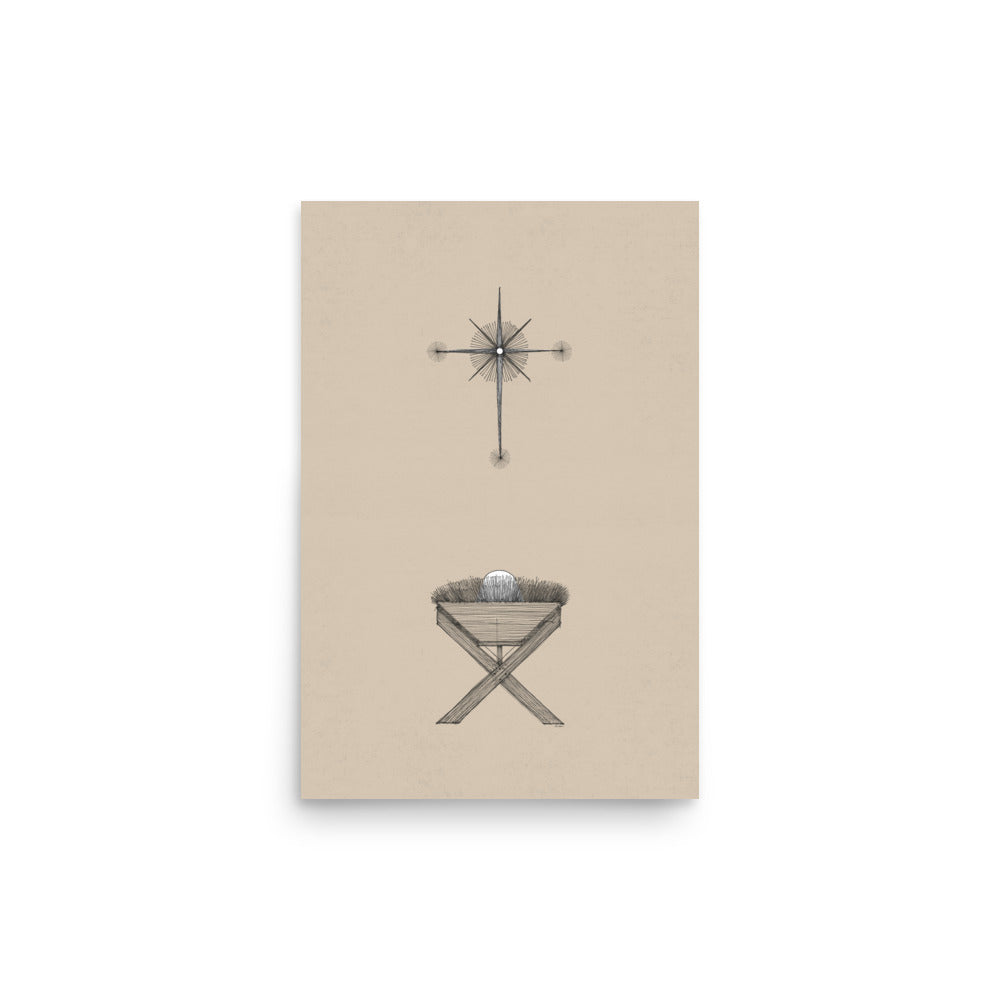 Modern Nativity Wall Art Manger - Poster