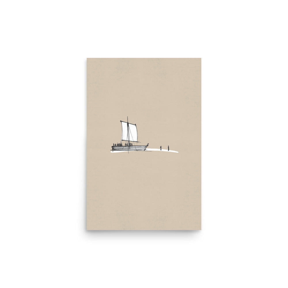 Walk on Water Minimalist Sketch - Poster