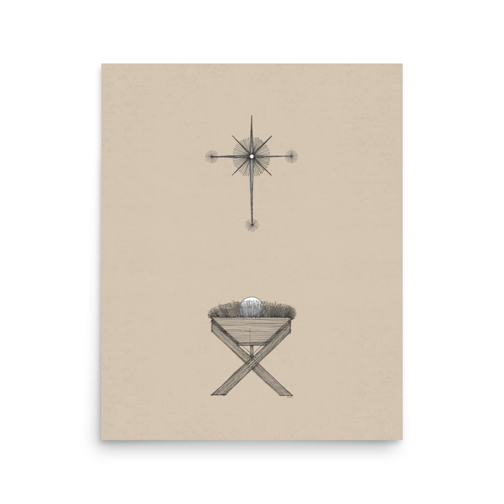 Modern Nativity Wall Art Manger - Poster