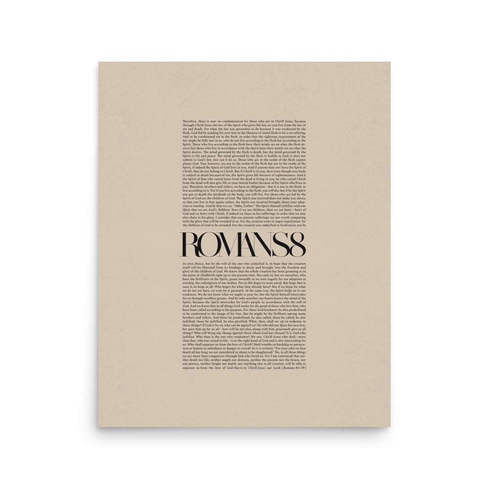 Romans 8 Full Chapter Minimalist Design - Poster