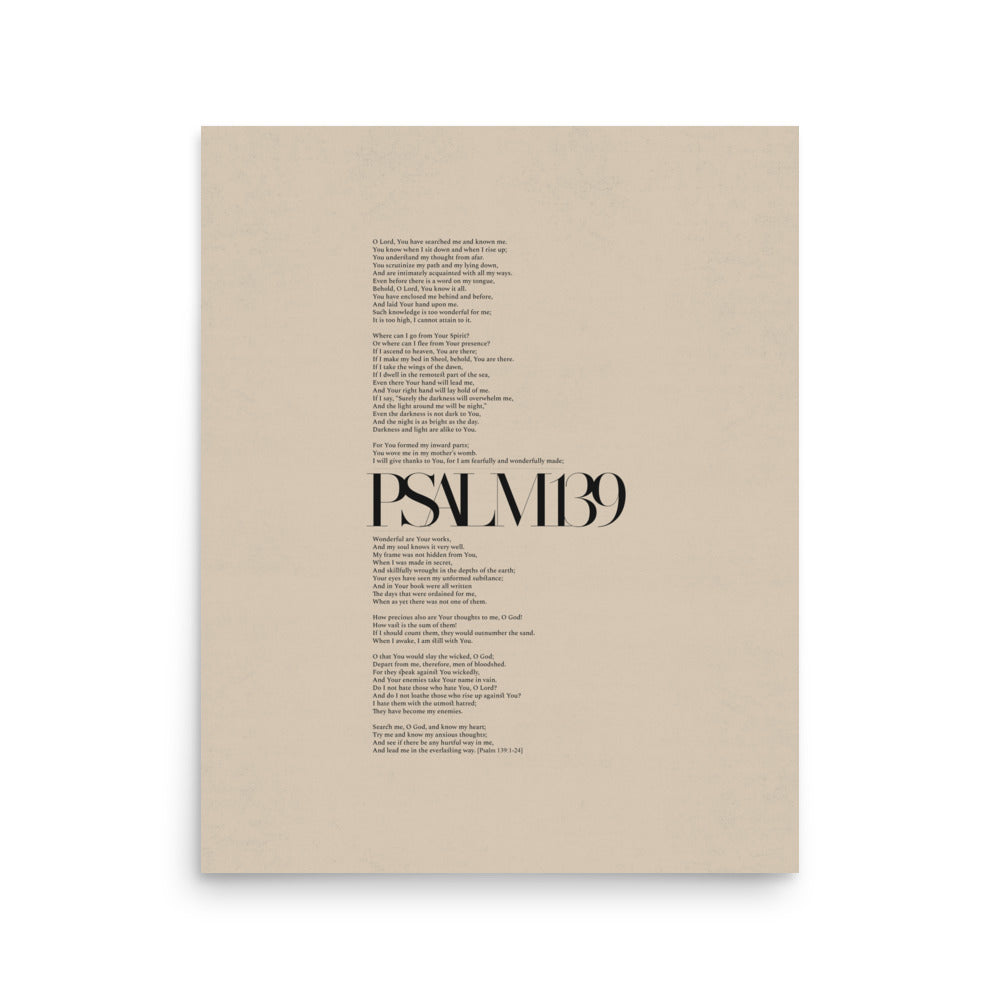 Psalm 139 Full Chapter Minimalist Design - Poster