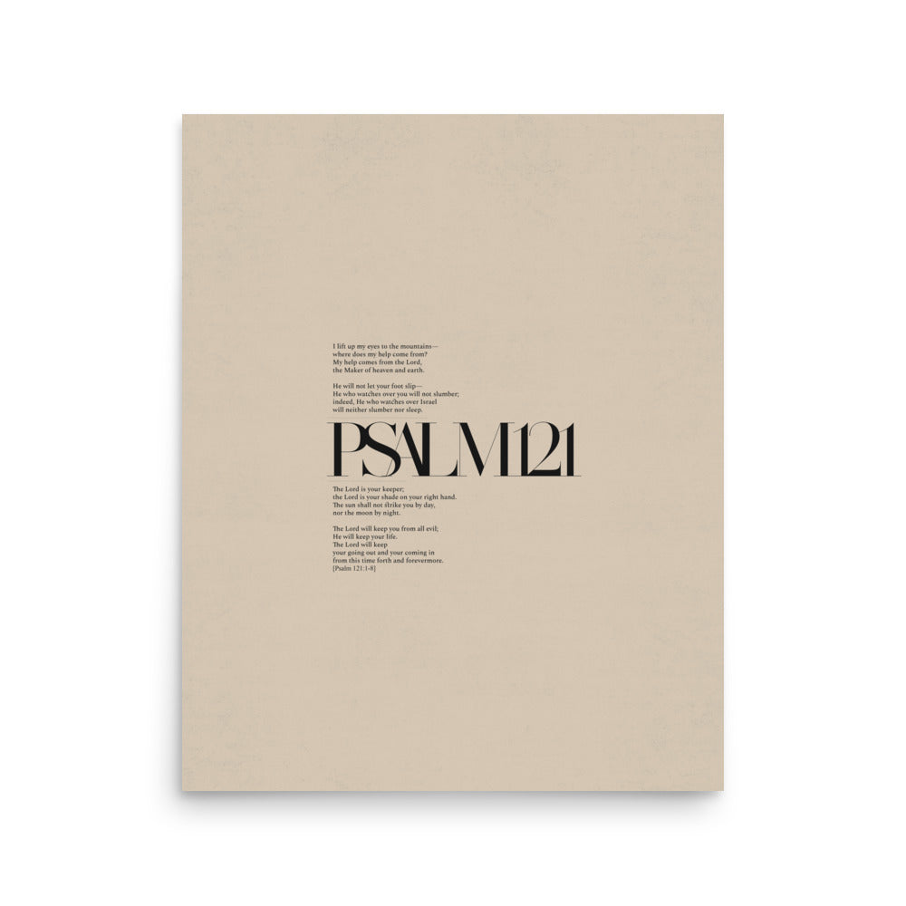 Psalm 121 Full Chapter Minimalist Design - Poster