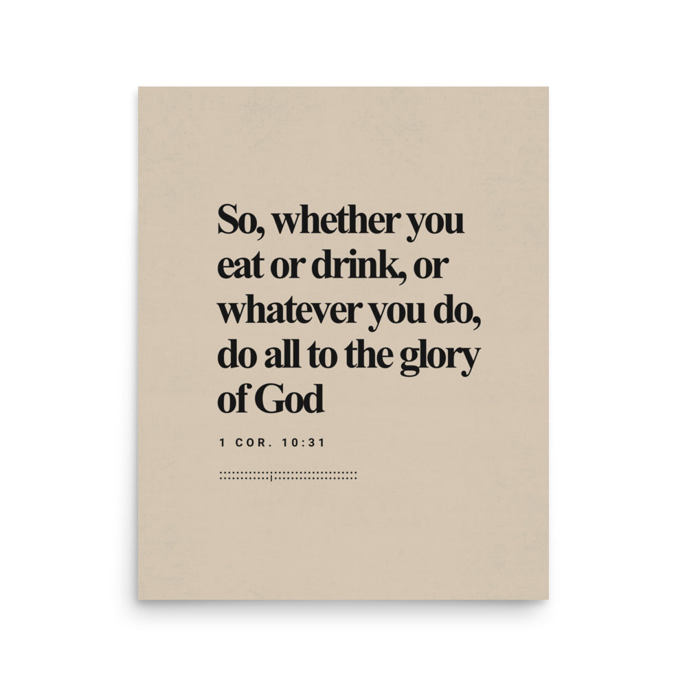 1 Corinthians 10:31 Verse Minimalist Design - Poster