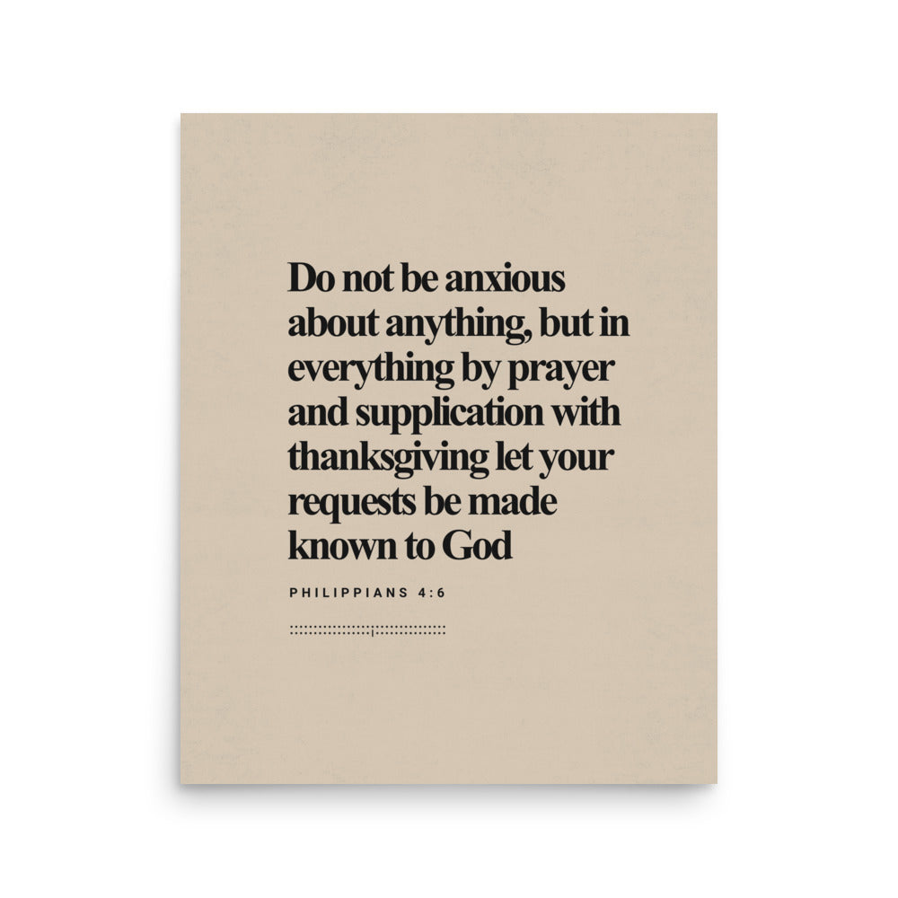 Philippians 4:6 Verse Minimalist Design - Poster