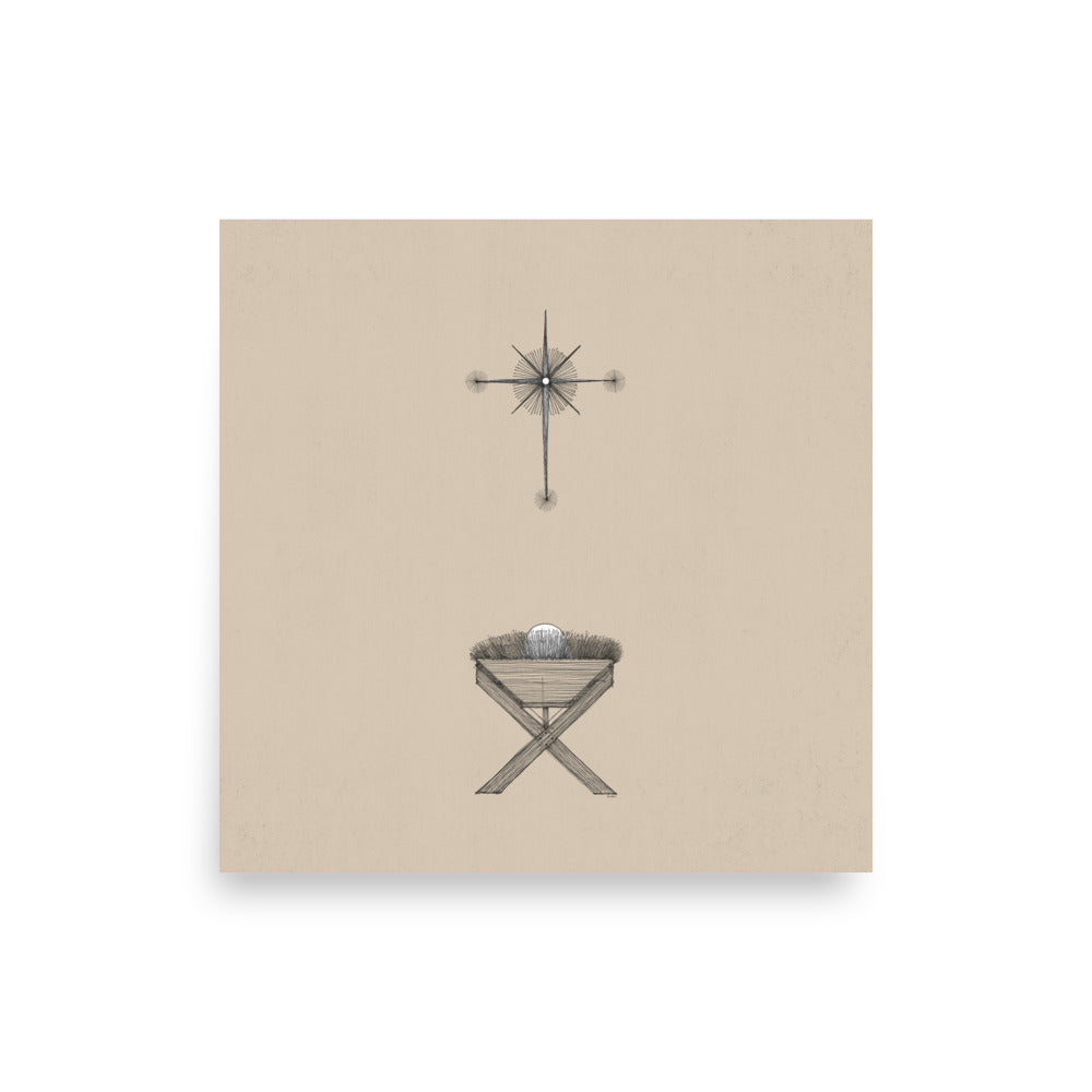 Modern Nativity Wall Art Manger - Poster