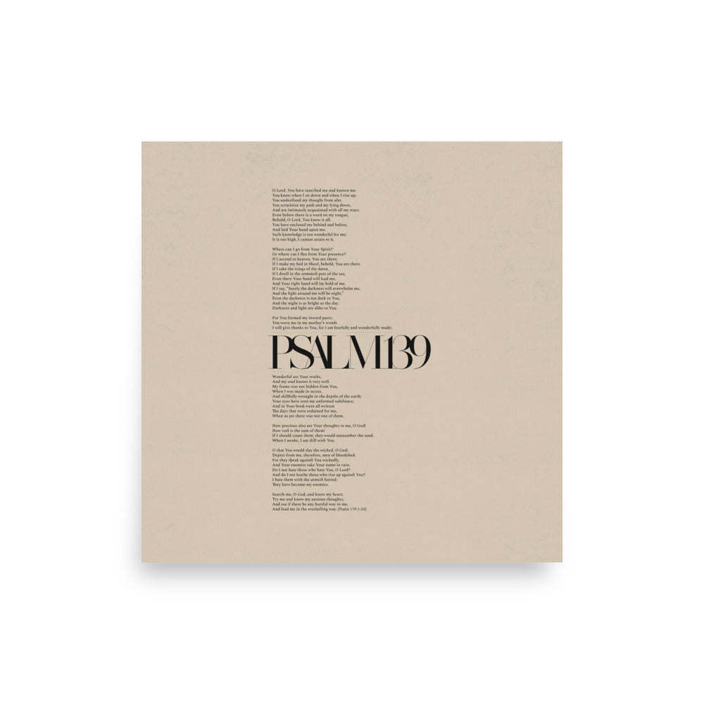 Psalm 139 Full Chapter Minimalist Design - Poster