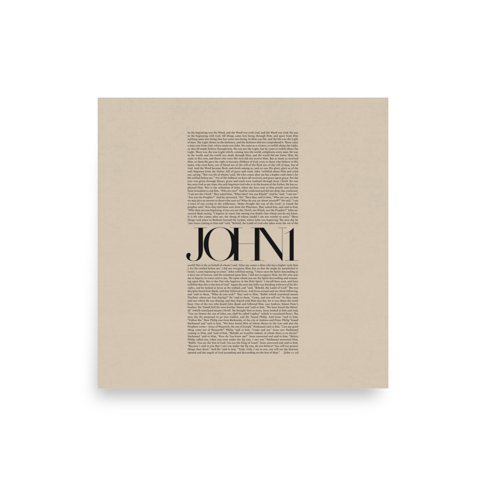 John 1 Full Chapter Minimalist Design - Poster