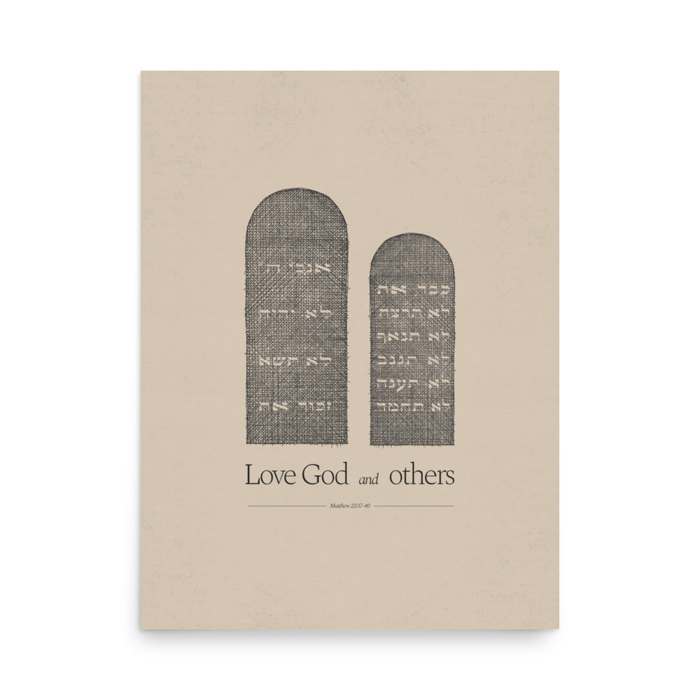 Ten Comment Ten Commandments Stone Tablets - Poster – BibleSketches
