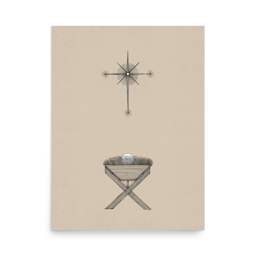 Modern Nativity Wall Art Manger - Poster