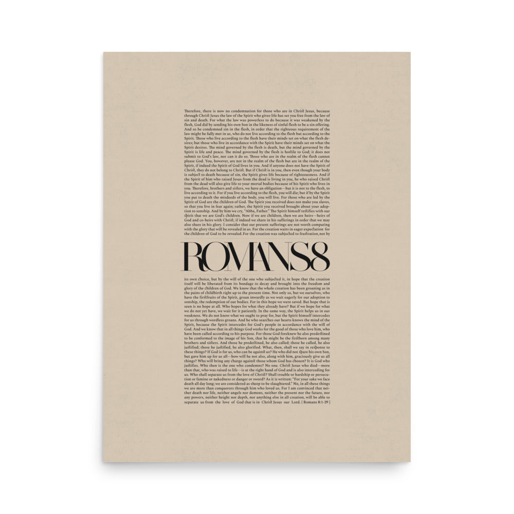 Romans 8 Full Chapter Minimalist Design - Poster