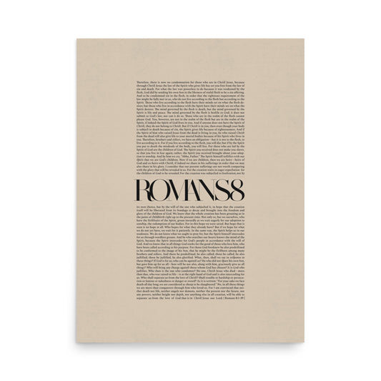 Romans 8 Full Chapter Minimalist Design - Poster