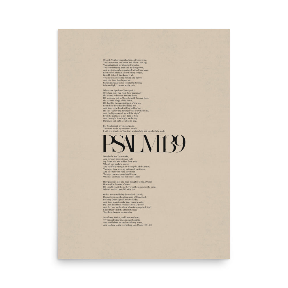 Psalm 139 Full Chapter Minimalist Design - Poster