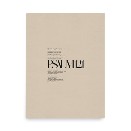 Psalm 121 Full Chapter Minimalist Design - Poster