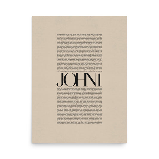 John 1 Full Chapter Minimalist Design - Poster