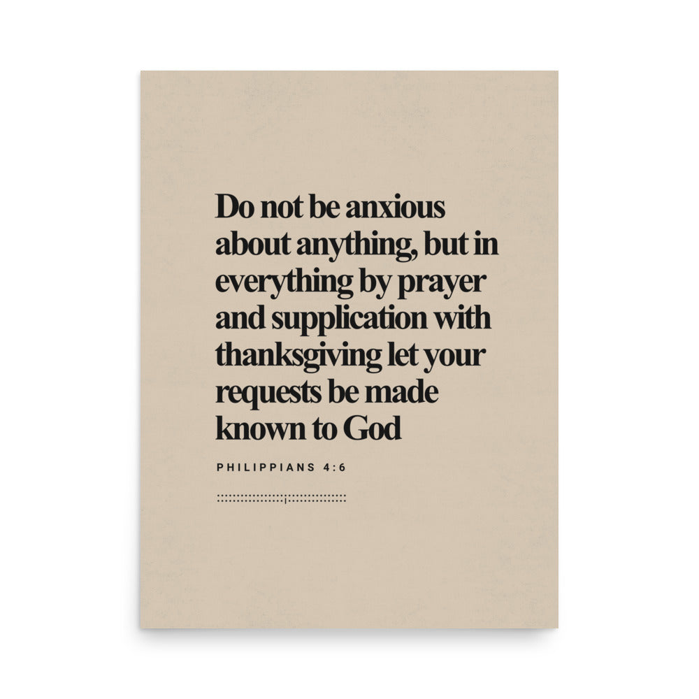 Philippians 4:6 Verse Minimalist Design - Poster