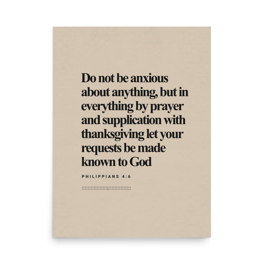 Philippians 4:6 Verse Minimalist Design - Poster