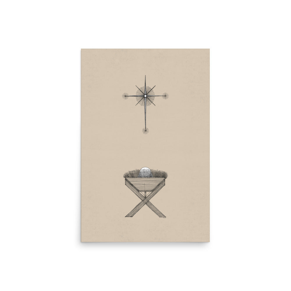 Modern Nativity Wall Art Manger - Poster