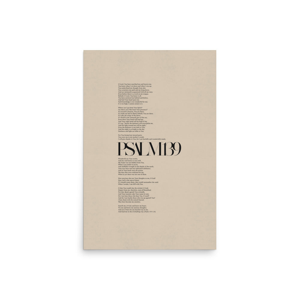 Psalm 139 Full Chapter Minimalist Design - Poster