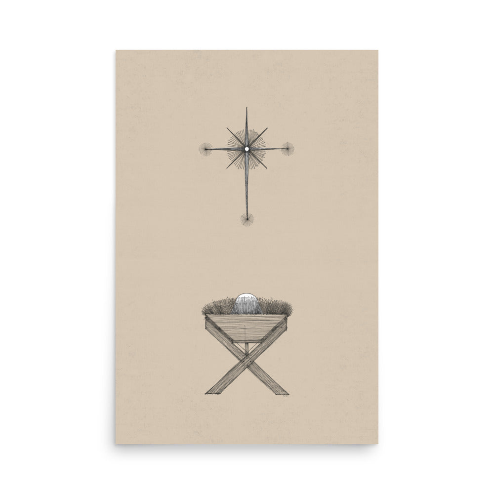 Modern Nativity Wall Art Manger - Poster