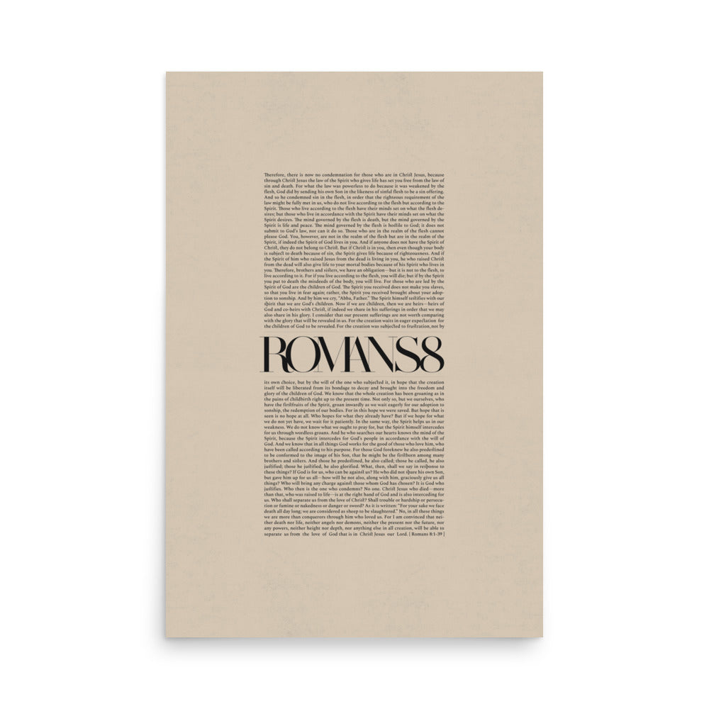 Romans 8 Full Chapter Minimalist Design - Poster