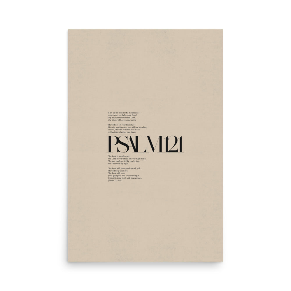 Psalm 121 Full Chapter Minimalist Design - Poster