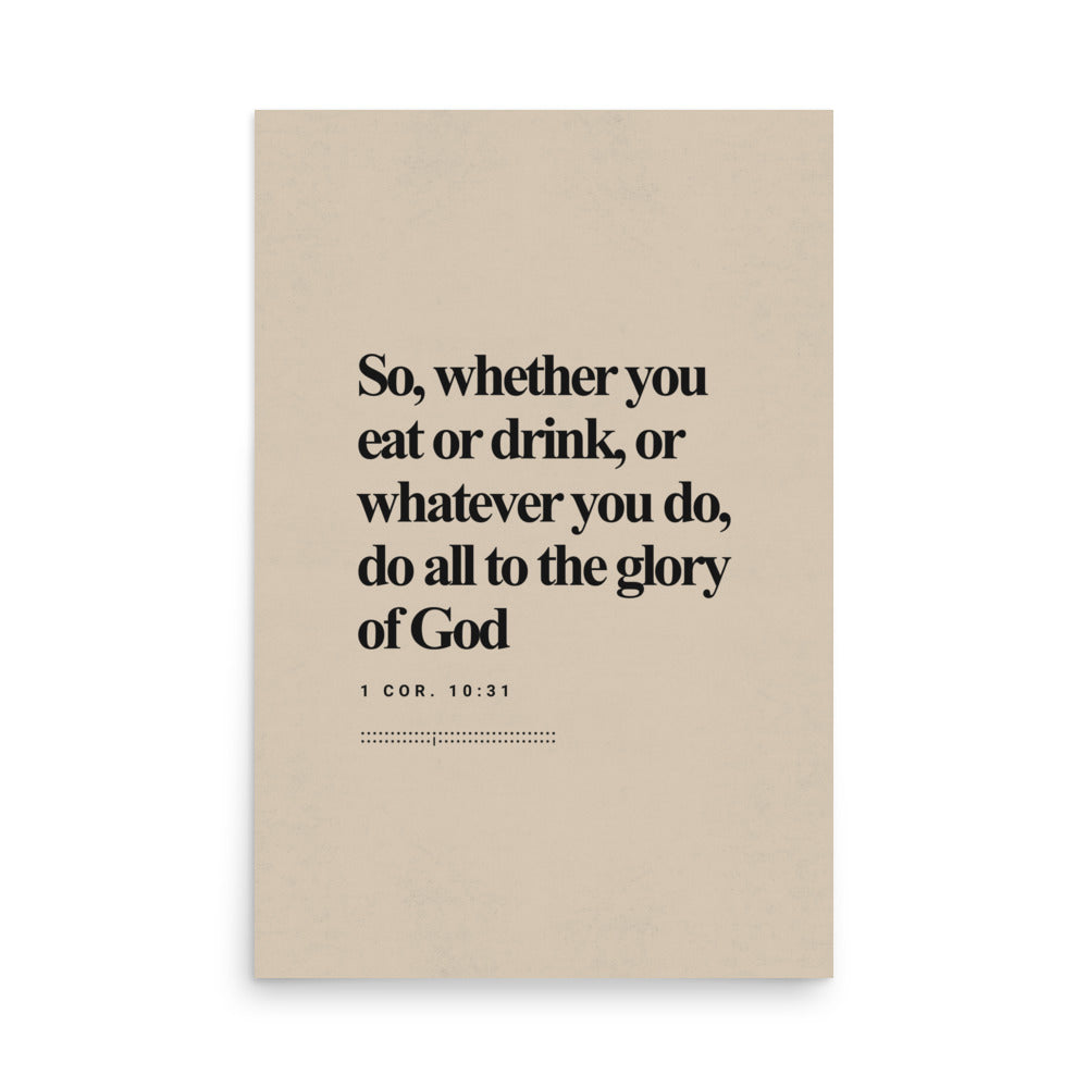 1 Corinthians 10:31 Verse Minimalist Design - Poster