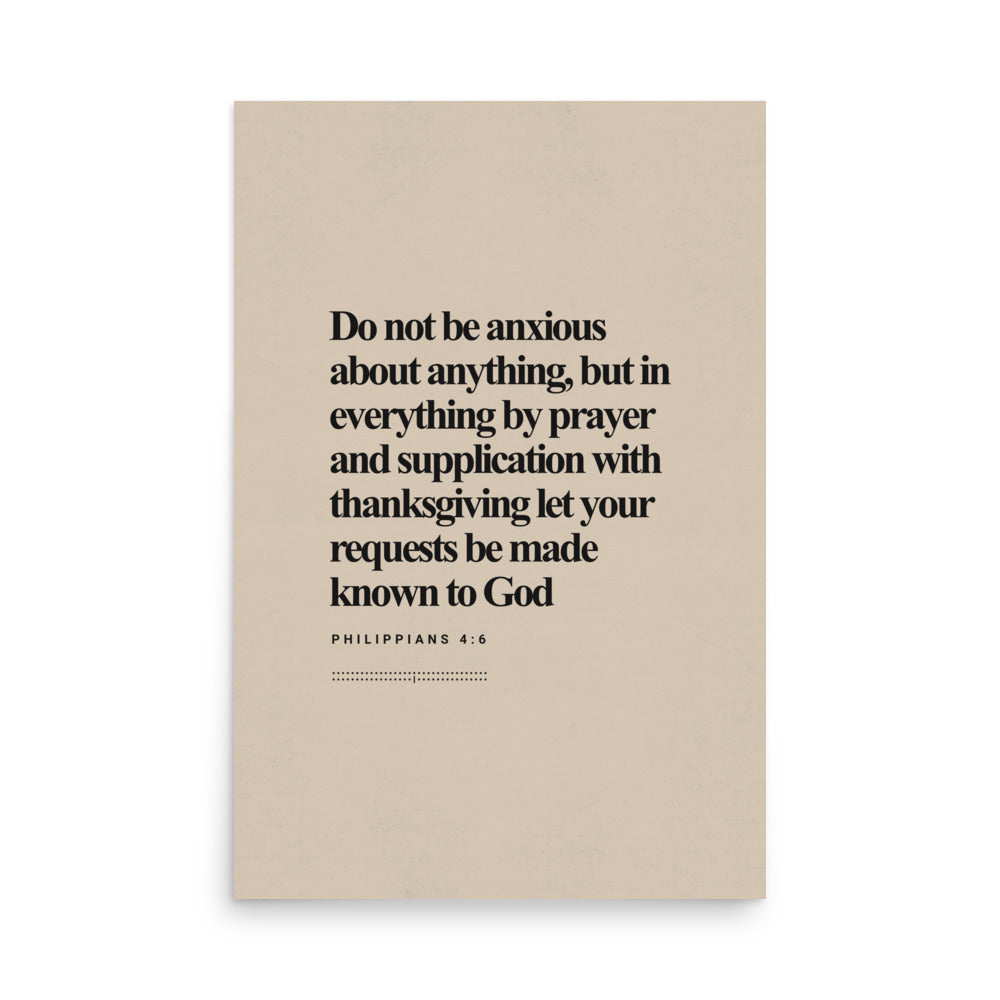 Philippians 4:6 Verse Minimalist Design - Poster