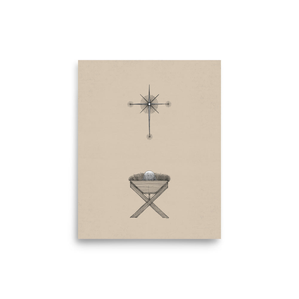 Modern Nativity Wall Art Manger - Poster