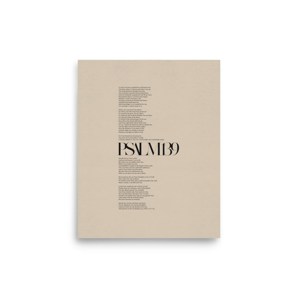 Psalm 139 Full Chapter Minimalist Design - Poster