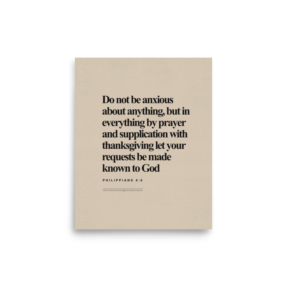 Philippians 4:6 Verse Minimalist Design - Poster