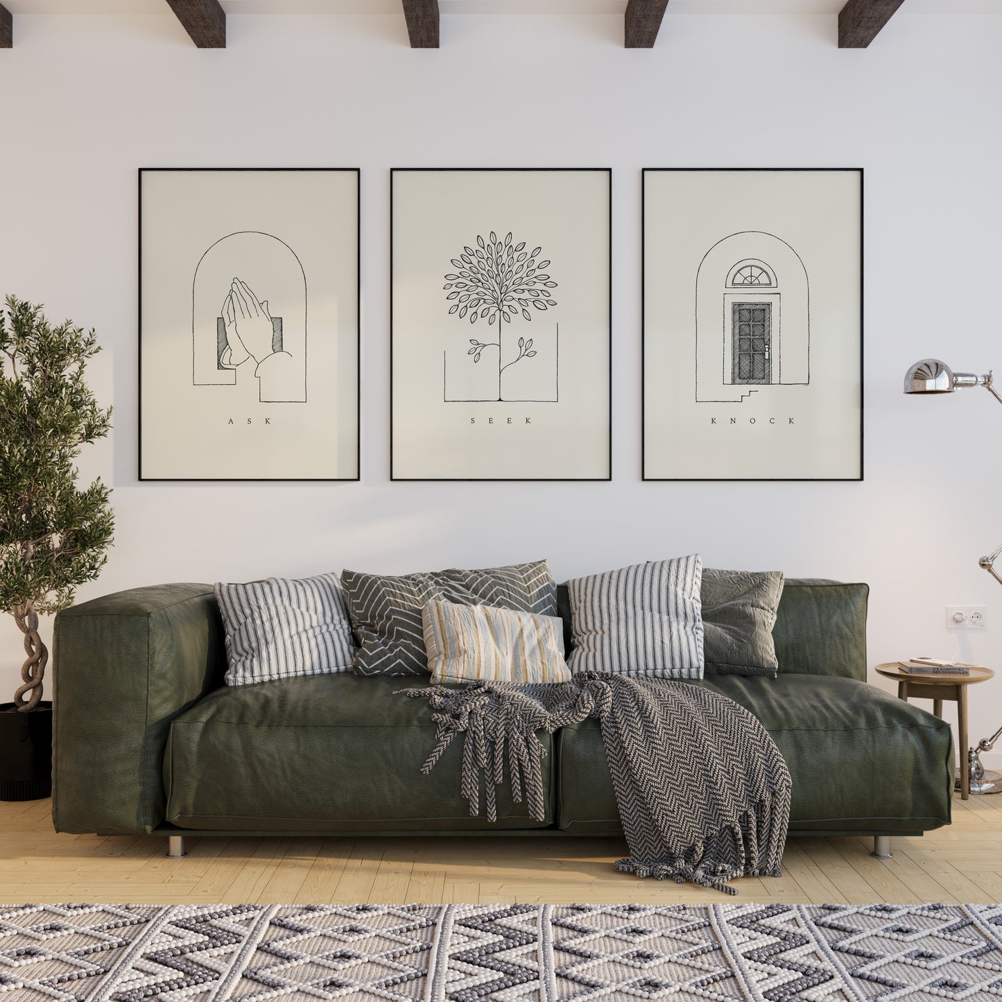 Ask Seek Knock Set - Digital Print