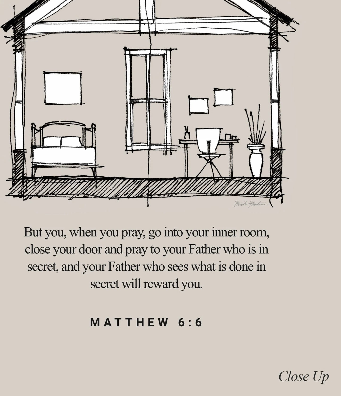 Inner Room Prayer Matthew 6 - Digital Print